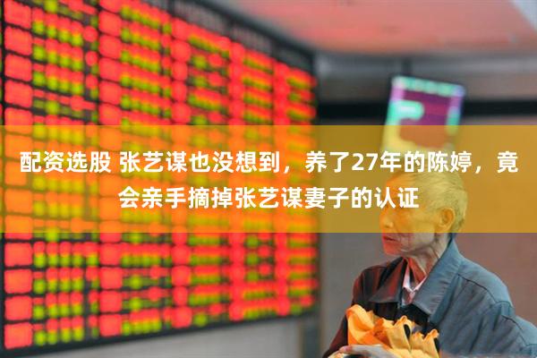 配资选股 张艺谋也没想到，养了27年的陈婷，竟会亲手摘掉张艺谋妻子的认证